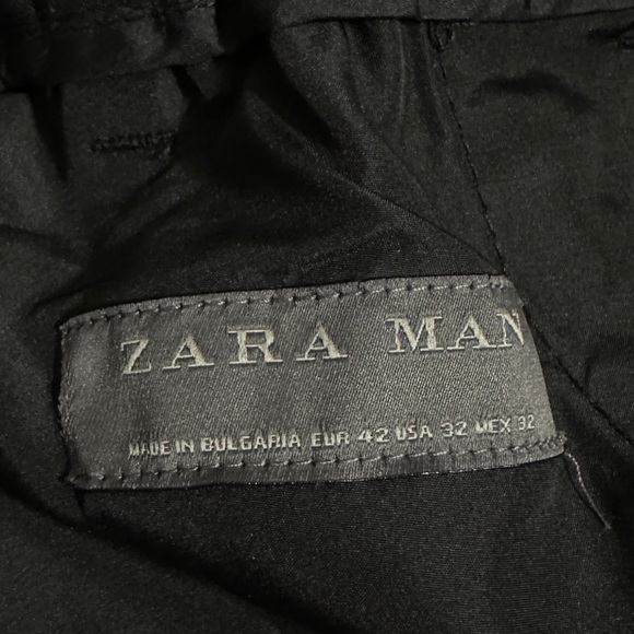 Zara Mens Casual Tapered Leg Trouser Pants With Drawstring & Elastic Waist Sz 32 - Picture 7 of 9